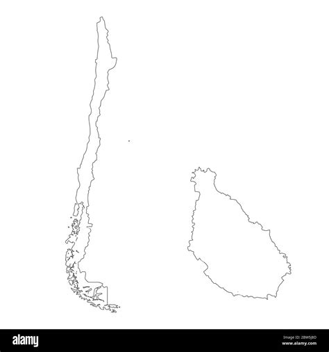 Vector Map Chile And Santiago Country And Capital Isolated Vector