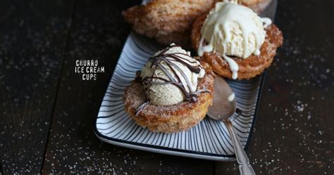 Churro Cups With Ice Cream Bake To The Roots