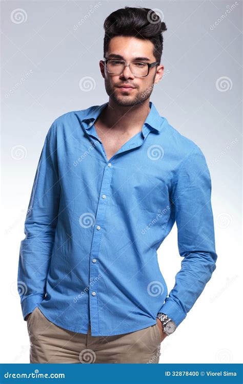 Serious Casual Man With Hands In Pockets Stock Photo Image Of