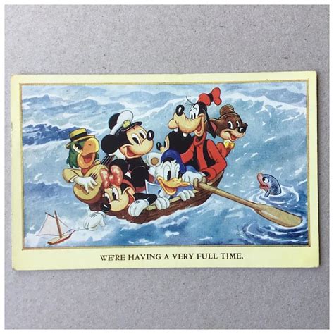 Original 1955 Walt Disney Postcard Mickey And Minnie Mouse Pluto
