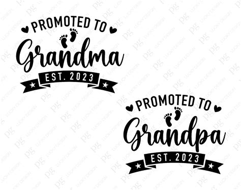 Promoted To Grandma Est Svg Png New Grandparents Svg Etsy