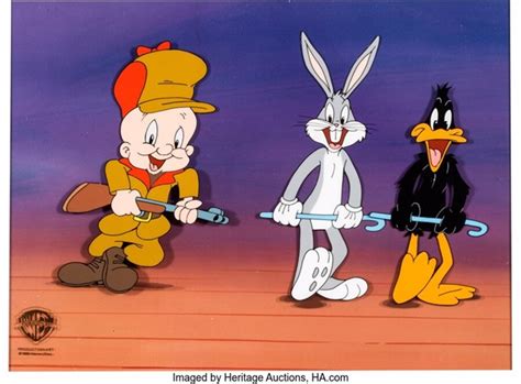 Blooper Bunny Elmer Fudd Bugs Bunny And Daffy Duck Production Cel