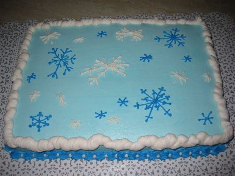 Snowflakes Requested Winter Themed Sheet Cake For An Office Monthly