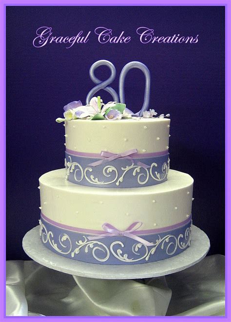 Elegant 80th Birthday Cake With Purple And Lavender A Photo On Flickriver
