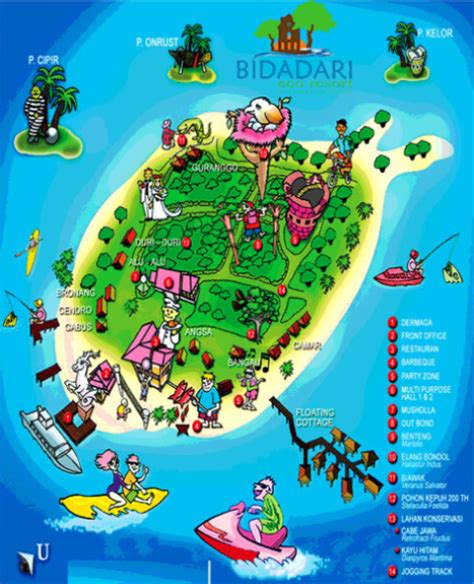 Peta Pulau Bidadari Kepulauan Seribu Wisata Indonesia