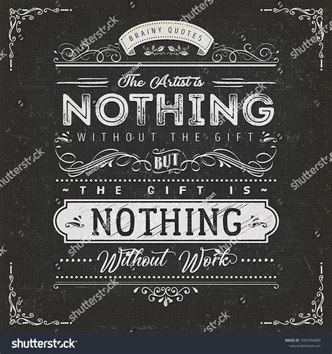 Artist Nothing Without T Quote Poster Stock Vector Royalty Free