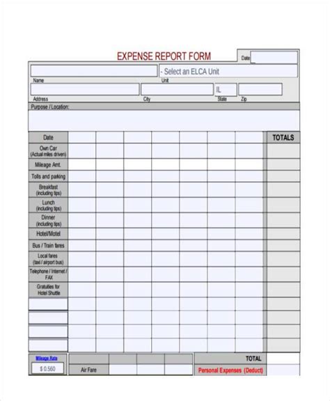 FREE Expense Forms In PDF MS Word Excel