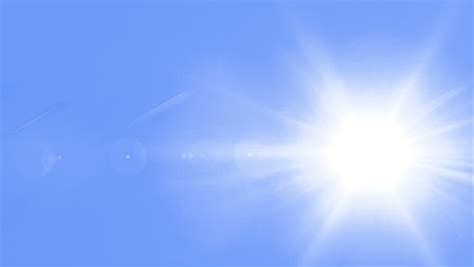 Sun On Blue Sky Lens Flare Background Stock Footage