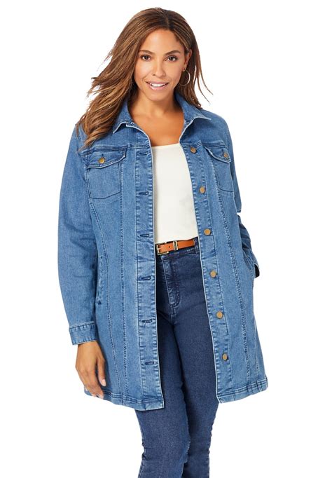 Women Plus Size Jessica London Womens Plus Size Long Denim Vest Sanchia