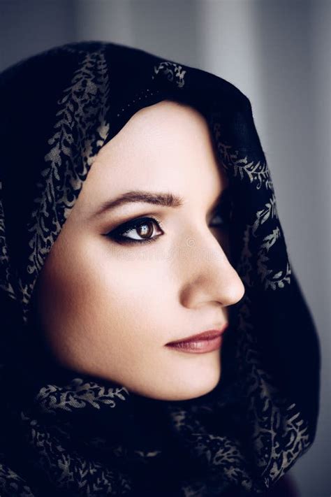 Beautiful Middle Eastern Ethnicity Woman Wearing A Hijab Stock Photo