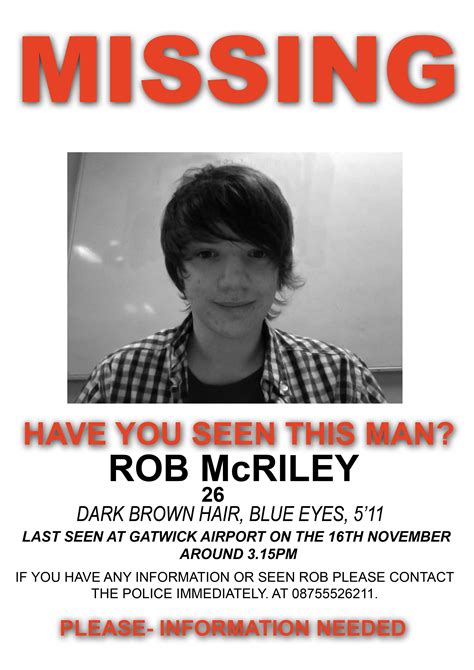 Creating A Missing Poster For Rob Mcriley Post 1 Skylightproduction