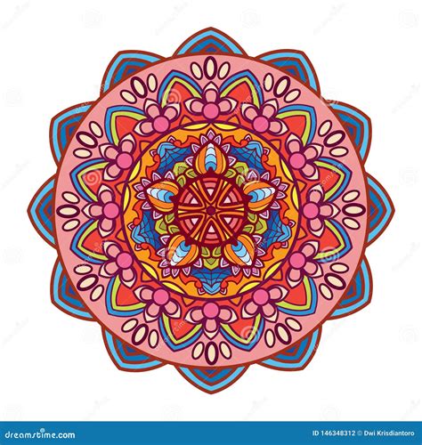 Mandala Design With Floral And Colorful Motifs Vintage Mandala Art