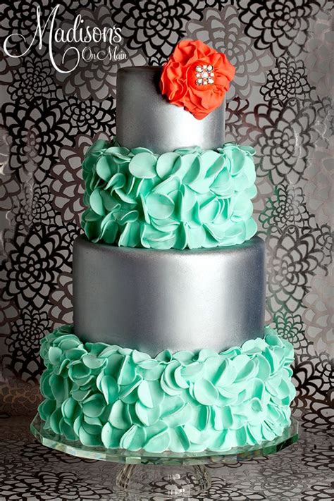 Turquoise Petals And Silver I Was Asked To Create A Cake For A Local