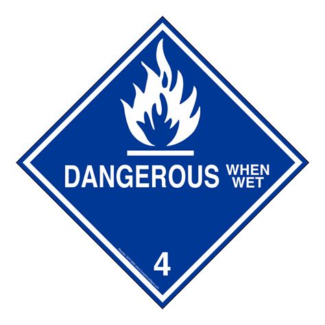 Dot Dangerous When Wet Sign Dot Hazardous Loads