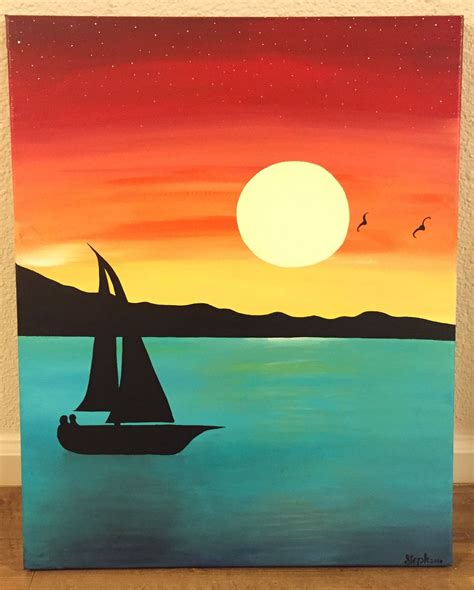 Easy Sunset Paintings On Canvas Easy Acrylic Paintings Sunset Page 1