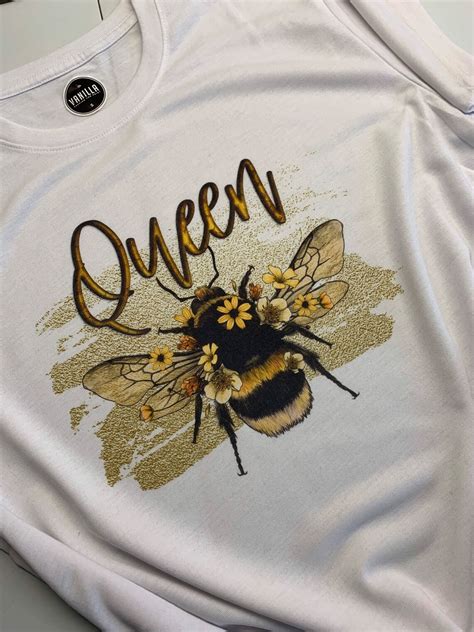 Ladies White T Shirt Queen Bee White T Shirt Bumble Bee Cute Etsy