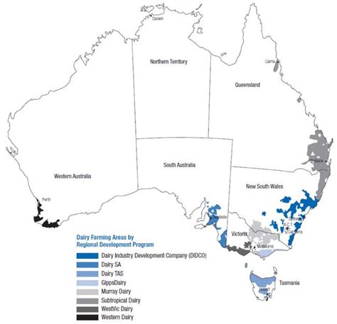 Some operations are now milking over 1,000 cows. 1 Map of Australian dairy regions (Source: Australian ...