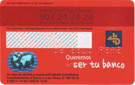 Understanding credit and debit cards. accessed jan. Bank Card: Santander (Banco de Santander, Spain) Col:ES-MC-0217