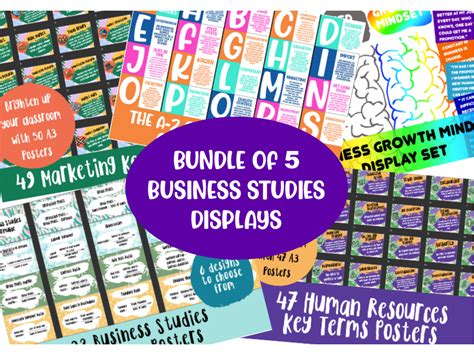 5 X Business Studies Classroom Display Bundle Teaching Resources
