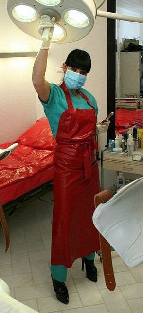 pin by h kand on rote gummi schürzen pvc apron beautiful nurse apron