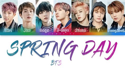 Bogo shipda ireoke malhanikka deo bogo shipda when i saw the lyrics of this song, i was like, thats whats in my heart, i am at that state. BTS (방탄소년단) - Spring Day (봄날) Color Coded Lyrics/Han/Rom ...
