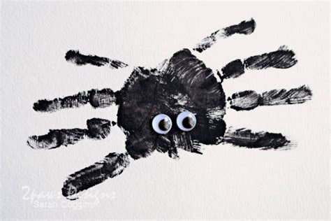 Handprint Spider Kids Craft For Halloween 2paws Designs