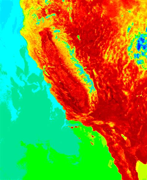 Nasa Visible Earth Heat Wave In Southern California Surface