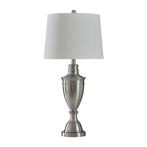 Stylecraft Transitional 15 W Silver Steel Table Lamp Color Silver