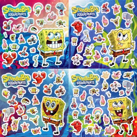 84 X Spongebob Squarepants Stickers Kids Party Bags Nickelodeon