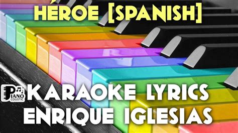 HÉroe Spanish Enrique Iglesias Karaoke Lyrics Version Hd Youtube