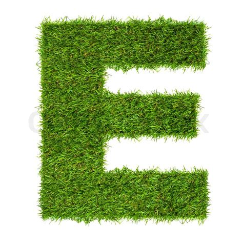 English toffee, everlasting gobbstoppers and exploding truffles are just some sweet treats starting with the letter e. Letter E made of green grass isolated on white | Stock ...