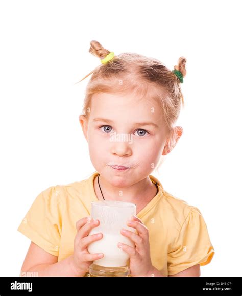 Portrait Girl Holding Glass Milk Hi Res Stock Photography And Images