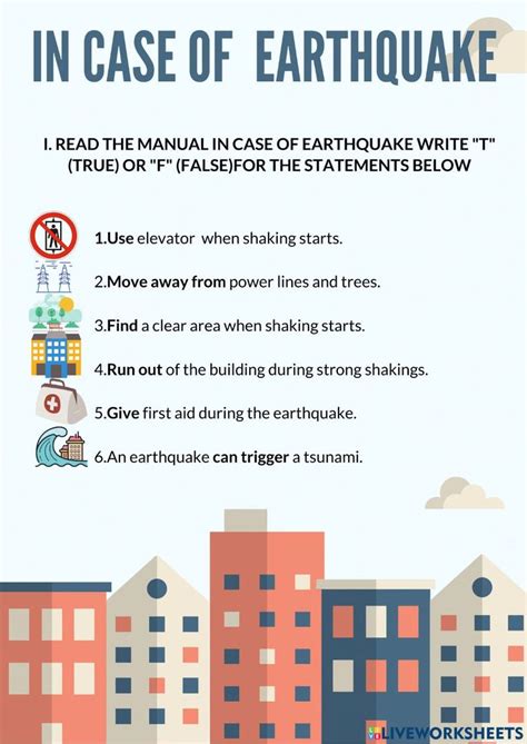 In Case Of Earthquake Interactive Worksheet Earthquake English As A