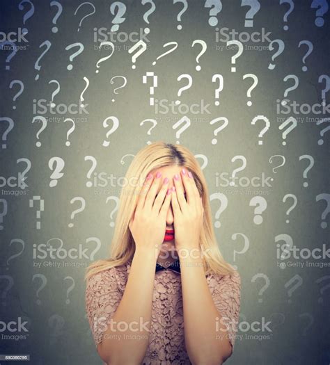 Woman With Many Questions And No Answer Covering Her Eyes With Hands