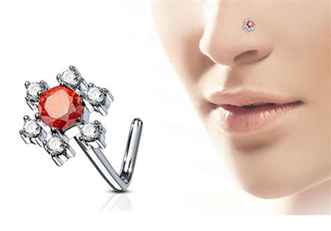 Economisez avec notre option de livraison gratuite. Piercing nez, piercing nez L fleur strass rouge pas cher ...