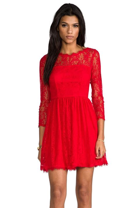 juicy couture delicate lace dress in lipstick red from cocktail dress lace red