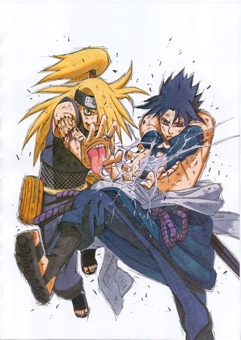 Deidara And Sasuke Naruto Artbook Naruto Art Naruto Drawings