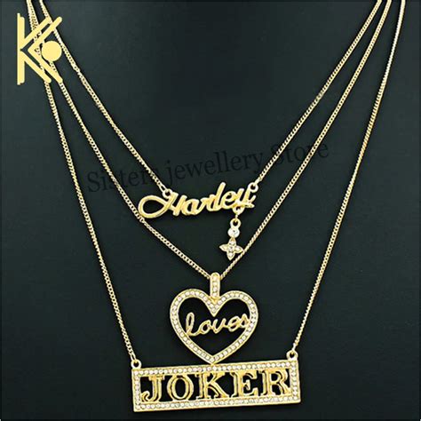 Drop Shipping Suicide Squads Jewelry Q Jewelry Crystal Necklace Joker