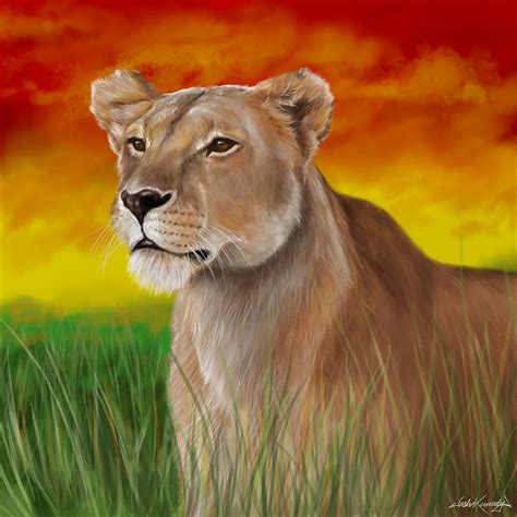 Queen Lioness Digital Art By Josh Kennedy