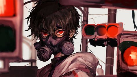 Anime Gas Mask Red Eye 4k 3840x2160 33 Wallpaper