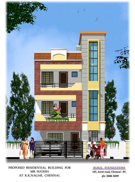Sq Ft Indian House Front Elevation Designs Photos Double Floor