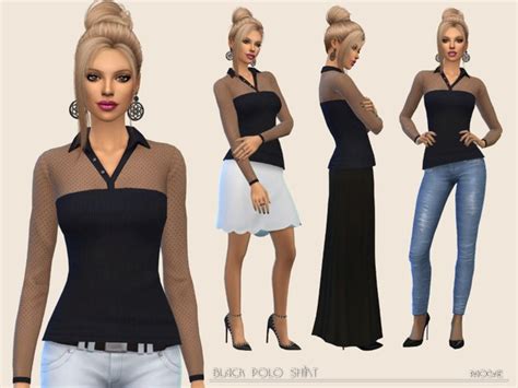 Black Polo Shirt By Paogae At Tsr Sims 4 Updates
