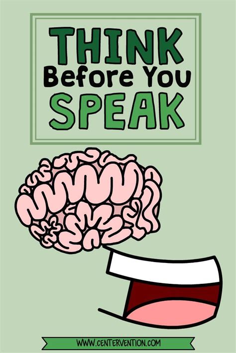 Think Before You Speak Worksheet Think Before You Speak Social