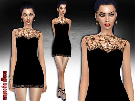 The Sims Resource Embellished Pure Dress By Saliwa • Sims 4 Downloads