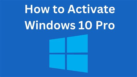 How To Activate Windows 10 Pro Youtube