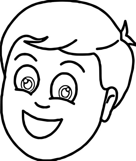 Blank Boy Face Coloring Page Sketch Coloring Page
