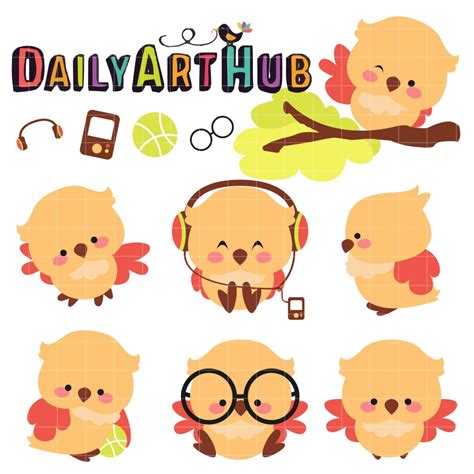 Cute Yellow Owl Clip Art Set Daily Art Hub Graphics Alphabets And Svg