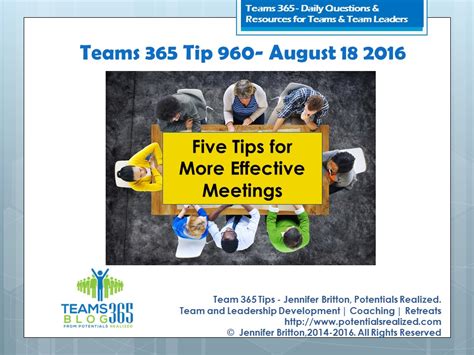 Teams365 960 Five Tips For More Effective Meetings Potentials Realized