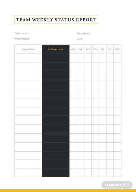 Free Team Weekly Status Report Template Download 154 Reports In Word