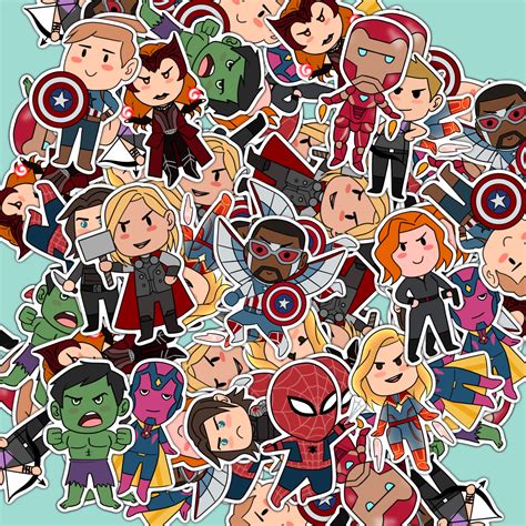 Marvel Stickers Avengers Sticker Pack Ironman Captain America Etsy